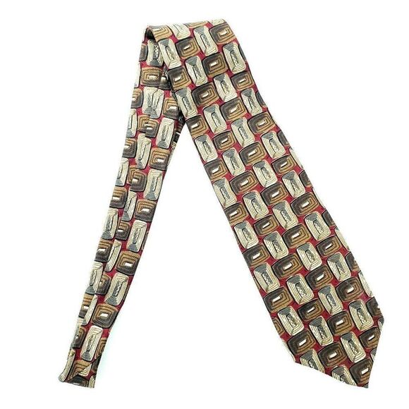 Alexander Julian Colours Abstract Red Silk Tie - Picture 6 of 6